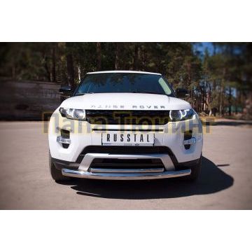 Защита передняя двойная d76-d42 РусСталь для Land Rover Evoque 2011-