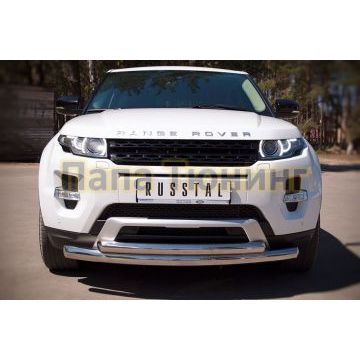 Защита передняя двойная d76-d57  РусСталь для Land Rover Evoque 2011-