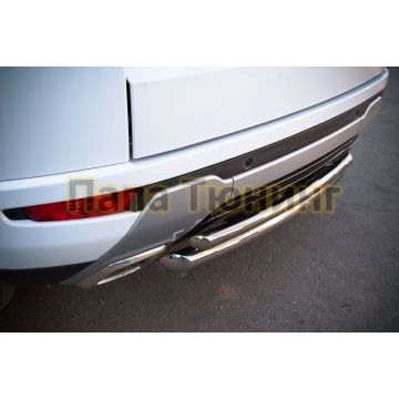 Защита заднего бампера двойная d57-d42 РусСталь для Land Rover Evoque 2011-