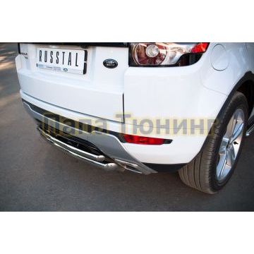 Защита заднего бампера двойная d57-d42 РусСталь для Land Rover Evoque 2011-