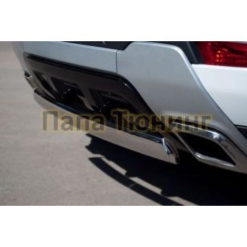 Защита заднего бампера овальная 75х42 мм РусСталь для Land Rover Evoque 2011-