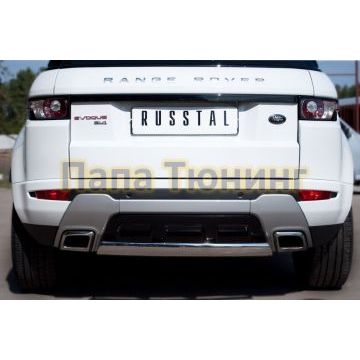 Защита заднего бампера овальная 75х42 мм РусСталь для Land Rover Evoque 2011-
