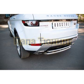 Защита заднего бампера двойная d76-d42 РусСталь для Land Rover Evoque 2011-
