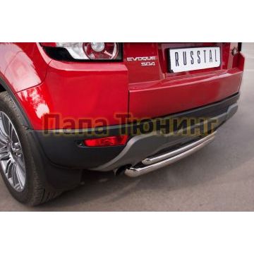 Защита заднего бампера двойная d57-d42 РусСталь для Land Rover Evoque 2011-