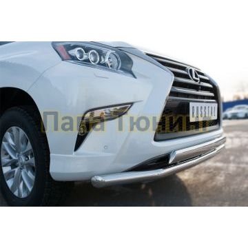 Защита передняя двойная 63-75х42 мм РусСталь для Lexus GX-460 2014-