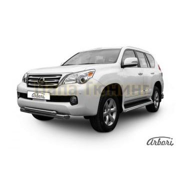 Защита передняя двойная короткая 76-57 мм Slitkoff для Lexus GX-460 2010-2013