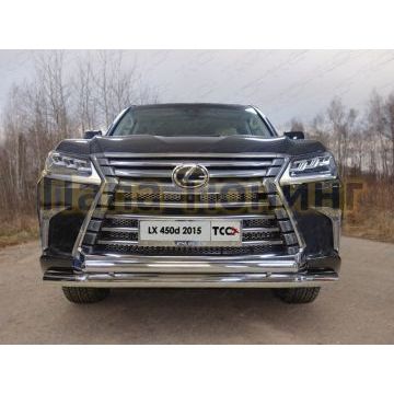 Защита передняя двойная 76-50 мм ТСС для Lexus LX-570/450d 2015-