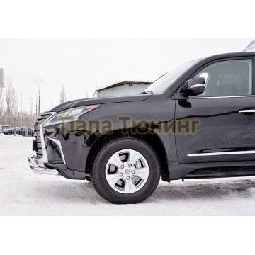 Защита передняя двойная d57-d57 РусСталь для Lexus LX-570/450d 2015-