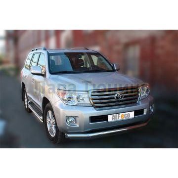 Защита переднего бампера 76 мм ALFeco для Toyota Land Cruiser 200 2012-