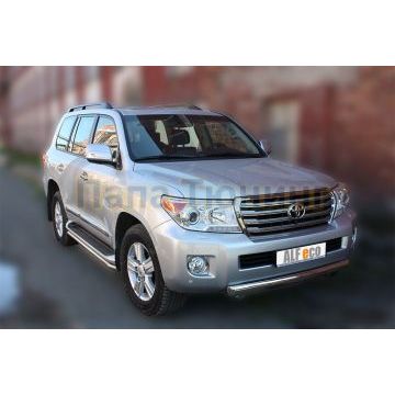 Защита передняя овальная 75х42 мм ALFeco для Toyota Land Cruiser 200 2012-