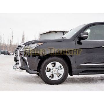 Защита передняя двойная d57-d42 РусСталь для Lexus LX-570/450d 2015-