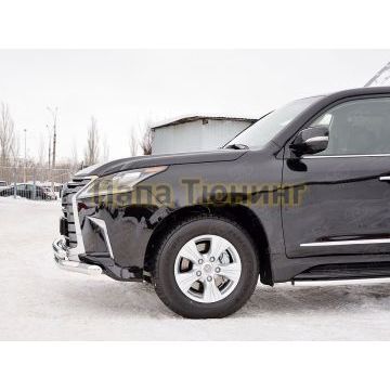 Защита передняя двойная d76-d57  РусСталь для Lexus LX-570/450d 2015-