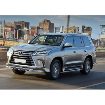 Защита передняя двойная с накладками 76-57 мм Rival для Lexus LX-570/450d 2015-