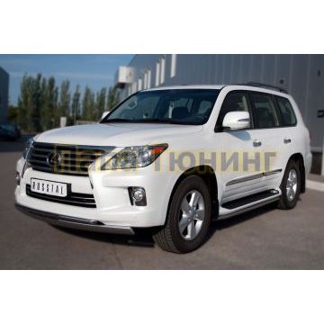 Защита передняя двойная 75x42-d42 РусСталь для Lexus LX-570 2012-2015