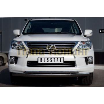 Защита передняя двойная 75x42-d42 РусСталь для Lexus LX-570 2012-2015