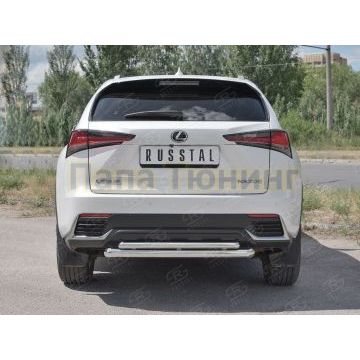 Защита заднего бампера двойная дуга d57-d42 для Lexus NX-300 2017-