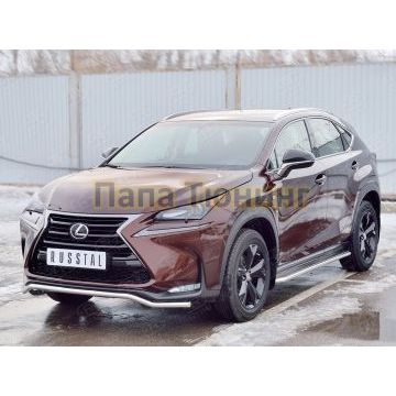 Защита переднего бампера волна d42 РусСталь для Lexus NX-200 2014-2017