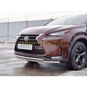 Защита передняя двойная 42-d42 РусСталь для Lexus NX-200 2014-2017