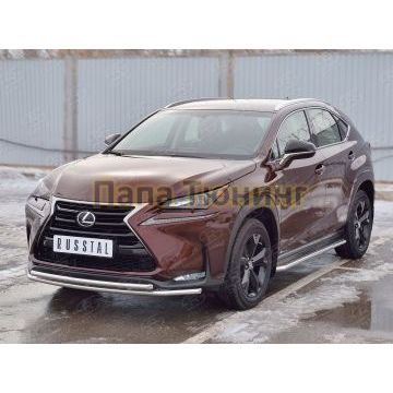Защита передняя двойная 42-d42 РусСталь для Lexus NX-200 2014-2017
