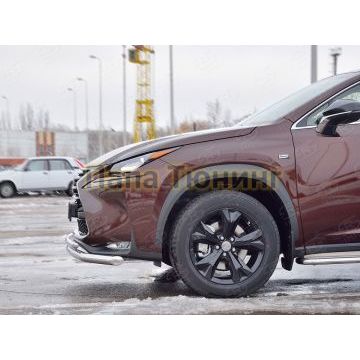 Защита передняя двойная d57-d42 РусСталь для Lexus NX-200 2014-2017