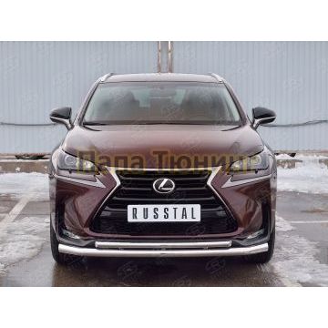 Защита передняя двойная d57-d42 РусСталь для Lexus NX-200 2014-2017