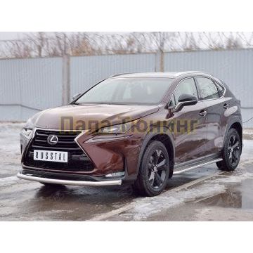 Защита переднего бампера d57 РусСталь для Lexus NX-200 2014-2017