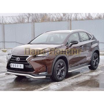 Защита переднего бампера волна d57 РусСталь для Lexus NX-200 2014-2017