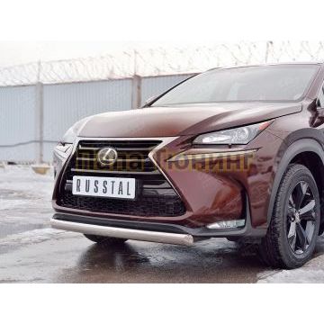 Защита передняя овальная 75х42 мм РусСталь для Lexus NX-200 2014-2017