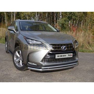 Защита передняя двойная 60-42 мм ТСС для Lexus NX-200 2014-2017