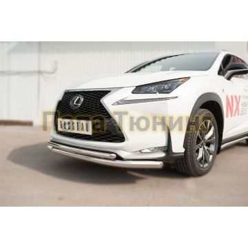 Защита передняя двойная d57-d42 РусСталь для Lexus NX-200/200t/300h 2014-2017