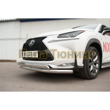 Защита передняя двойная d57-75xd42 РусСталь для Lexus NX-200/200t/300h 2014-2017