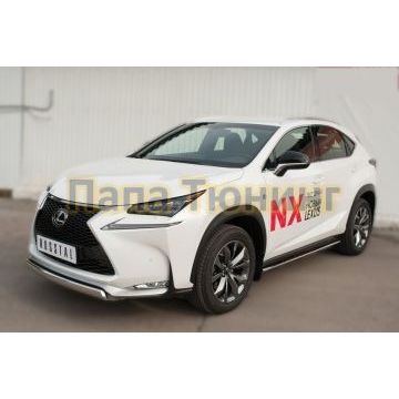 Защита передняя овальная 75х42 мм РусСталь для Lexus NX-200/200t/300h 2014-2017
