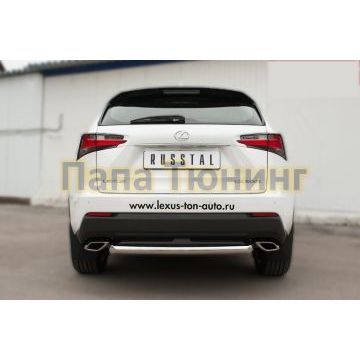 Защита заднего бампера d57 дуга РусСталь для Lexus NX-200/200t/300h 2014-2017