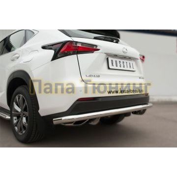 Защита заднего бампера d57 секции РусСталь для Lexus NX-200/200t/300h 2014-2017