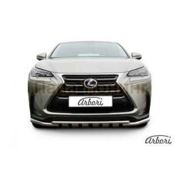 Защита передняя с накладками 57 мм Slitkoff для Lexus NX-300h 2014-2017