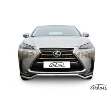 Защита передняя волна 57 мм Slitkoff для Lexus NX-300h 2014-2017