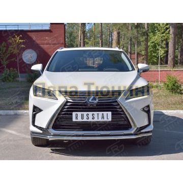 Защита переднего бампера d42 РусСталь для Lexus RX-200t 2015-