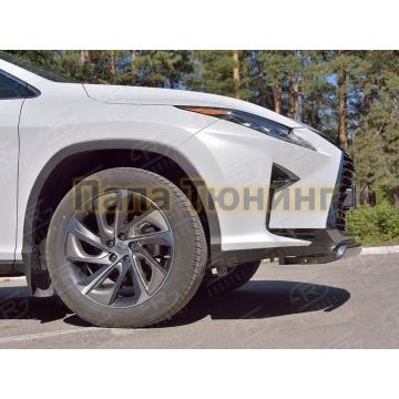 Защита передняя овальная 75х42 мм РусСталь для Lexus RX-200t 2015-