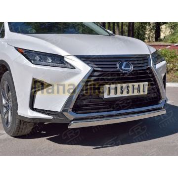 Защита передняя овальная 75х42 мм РусСталь для Lexus RX-200t 2015-