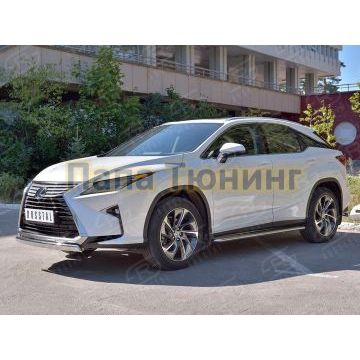 Защита передняя овальная 75х42 мм РусСталь для Lexus RX-200t 2015-