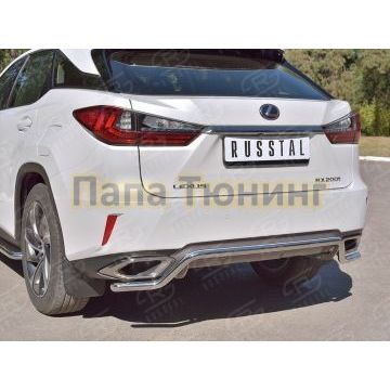 Защита заднего бампера волна d42 РусСталь для Lexus RX-200t 2015-