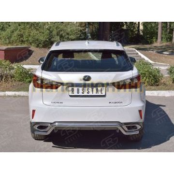 Защита заднего бампера волна d42 РусСталь для Lexus RX-200t 2015-