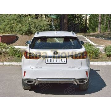 Защита заднего бампера волна под машину d42 РусСталь для Lexus RX-200t 2015-