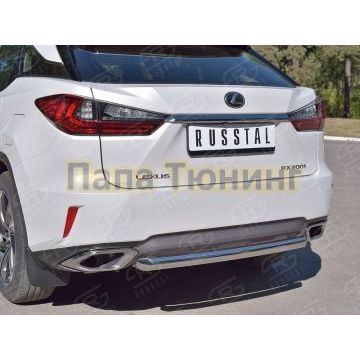 Защита заднего бампера d57 РусСталь для Lexus RX-200t 2015-