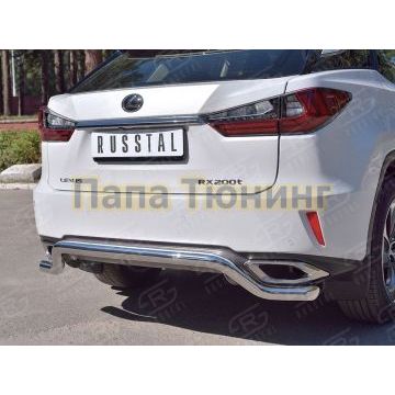 Защита заднего бампера волна d57 РусСталь для Lexus RX-200t 2015-