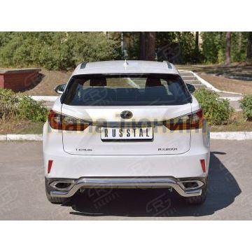 Защита заднего бампера волна d57 РусСталь для Lexus RX-200t 2015-