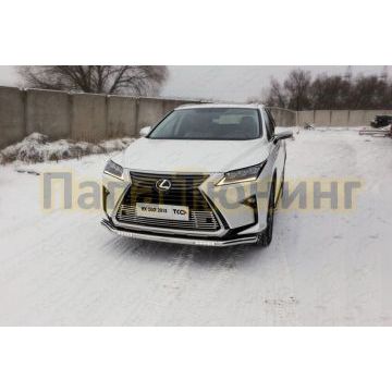 Защита переднего бампера с ДХО 60 мм ТСС для Lexus RX-200t/350/450h 2015-