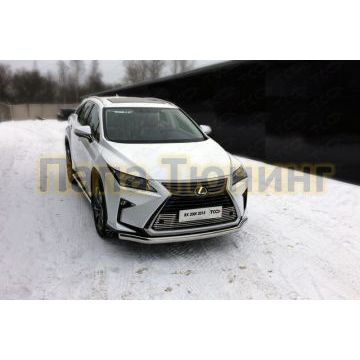 Защита передняя овальная 75х42 мм ТСС для Lexus RX-200t/350/450h 2015-