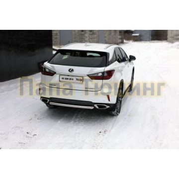 Защита заднего бампера центральная 60 мм ТСС для Lexus RX-200t/350/450h 2015-