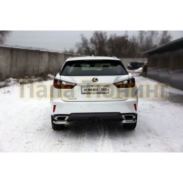 Защита задняя уголки 60 мм ТСС для Lexus RX-200t/350/450h 2015-